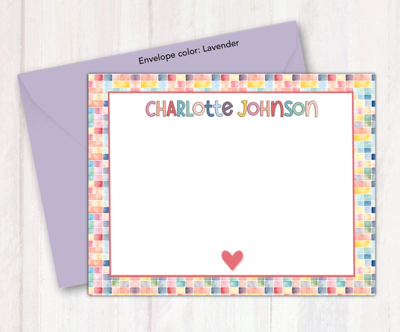 Girls Notecard Stationery Set - Girls Note Cards Stationary - Cute ...
