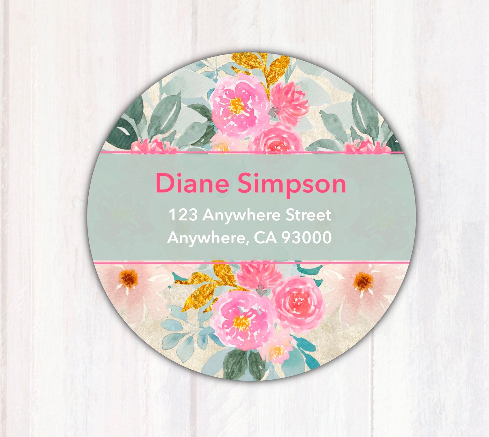 Return Address Labels - Personalized Address Labels - Pink Floral ...