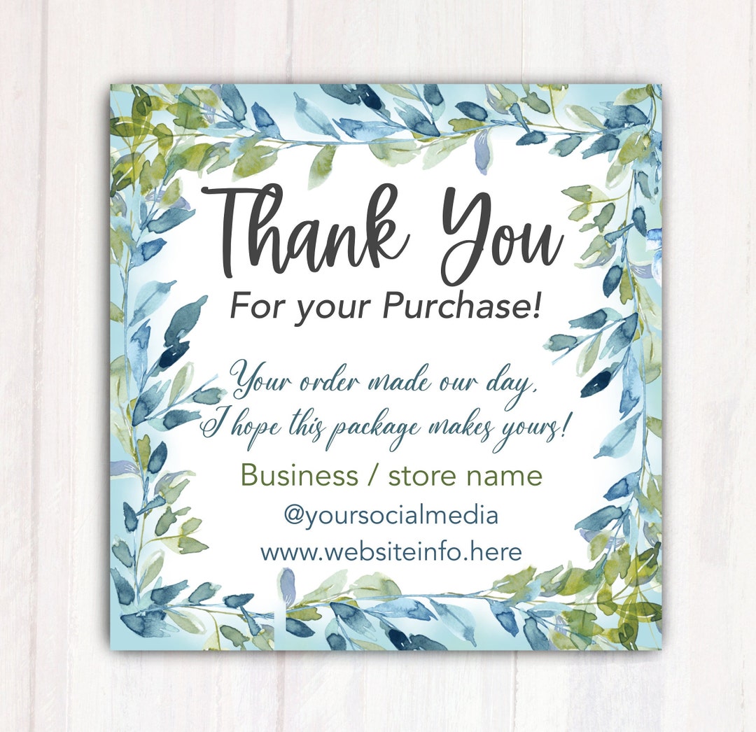 Thank You for Your Purchase Stickers Labels | Personalized Business ...