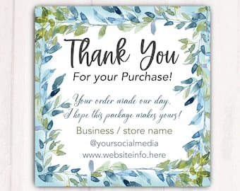 Thank You For Your Purchase Stickers Labels | Personalized Business Stickers | Small Business Thank You Labels | Seller Package Stickers
