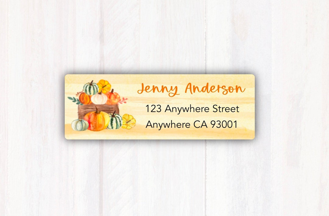 Fall Pumpkins Personalized Return Address Labels - Fall Theme Pumpkins ...