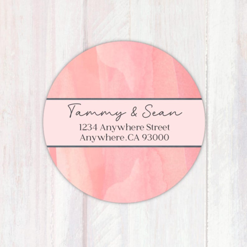 Circle Return Address Labels - Personalized Round Address Labels - Pink ...