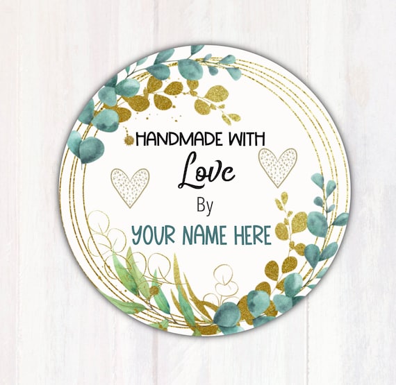 Handmade with Love Labels, Round stickers