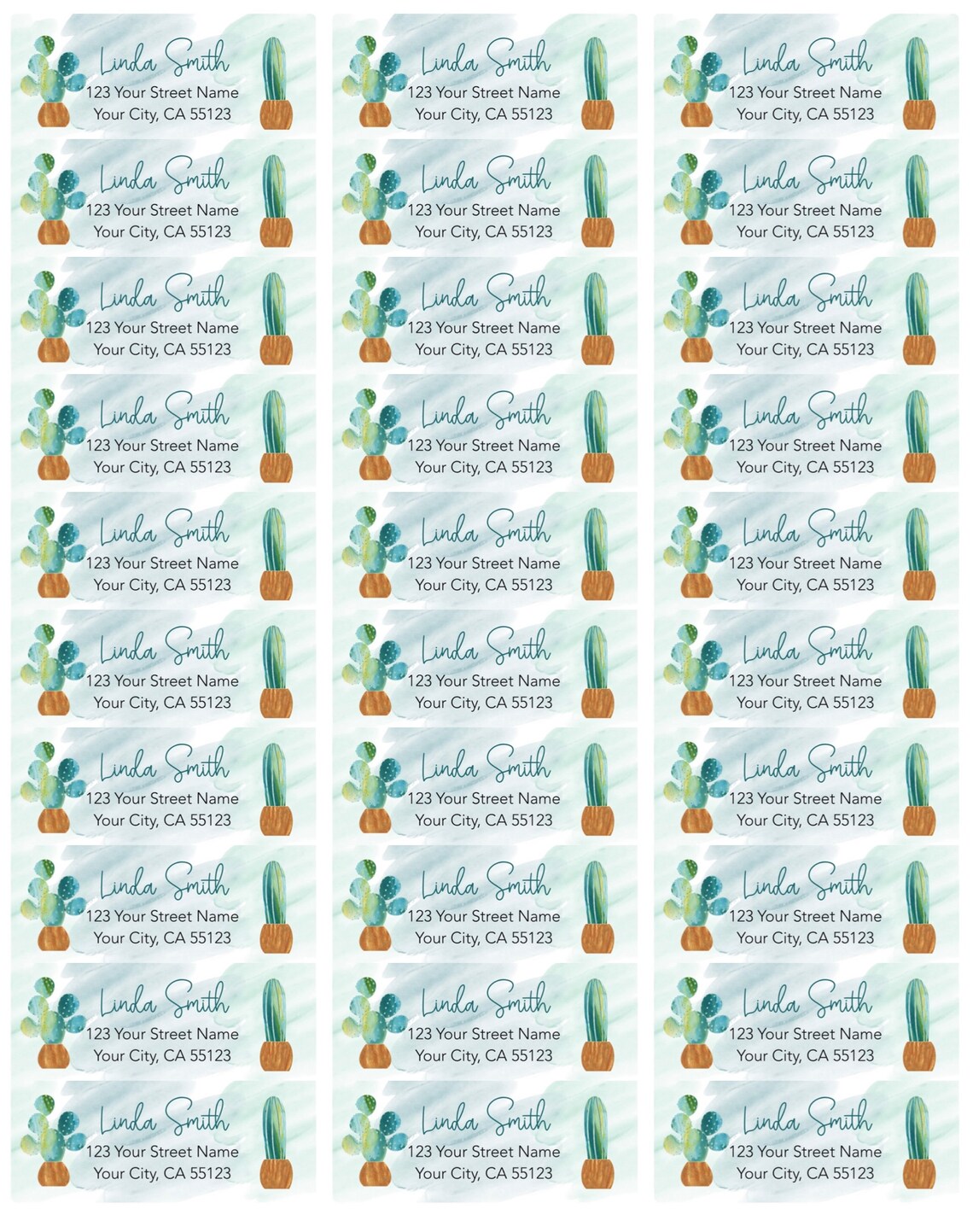Cactus Return Address Labels Cactus Address Labels Custom Etsy