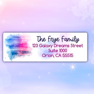 Galaxy Return Address Labels | Space Address Label Stickers | SciFi Galaxy Personalized Return Address Labels | custom Made