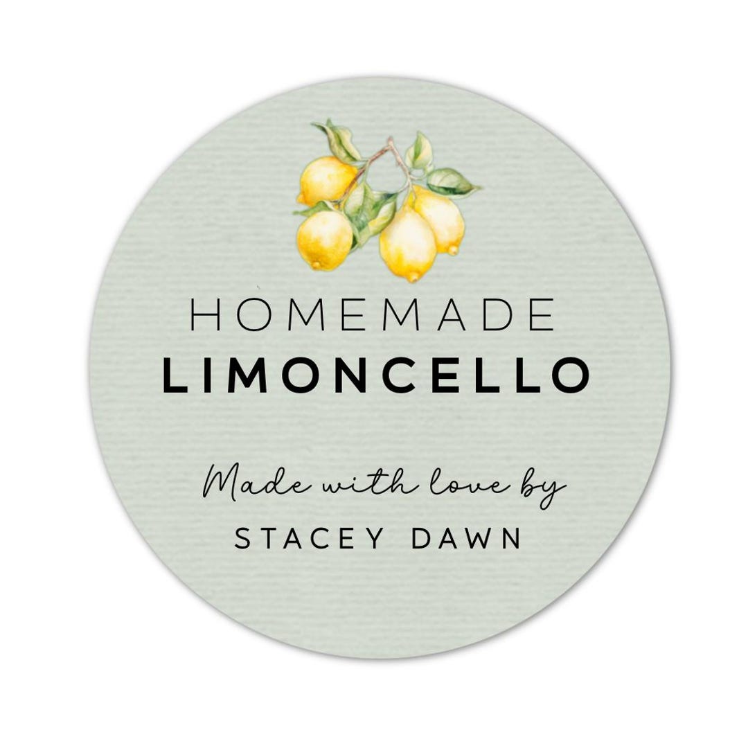 Custom Lemon Sticker Homemade Limoncello Stickers – Personalized Round Labels for Bottles ...