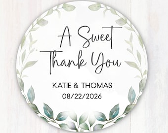 A Sweet Thank You Stickers - Personalized Wedding Favor Thank You Stickers - Bridal Shower or Wedding Favor Stickers - Treat Stickers