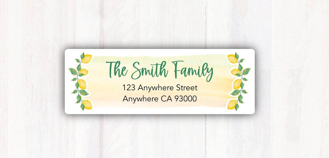Lemon Address Labels Personalized Lemons Address Labels Etsy