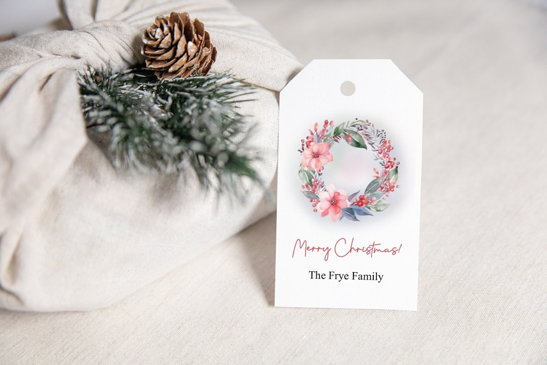 Christmas Gift Tags Printed and Personalized Holiday Tags Hanging Gift