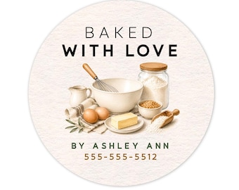 Bakery Labels, Personalized Bakery Stickers, Custom Baked Goods Labels, Home Bakery Packaging Labels