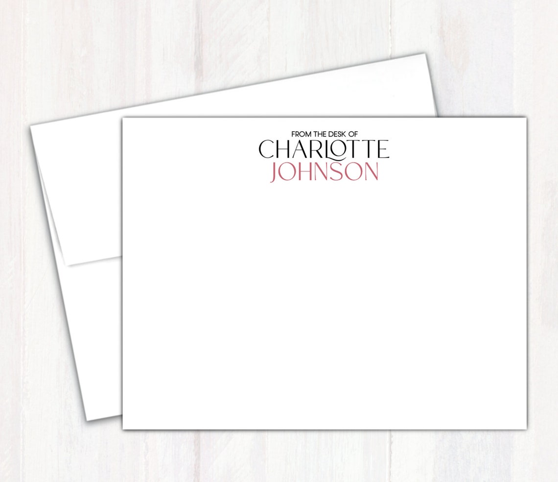 Personalized Stationery for Women - Custom Note Cards With Envelope ...