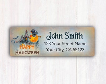 Happy Halloween Address Labels - Personalized Return address labels - Halloween Theme Address Labels - Haunted House Mailing Address Labels