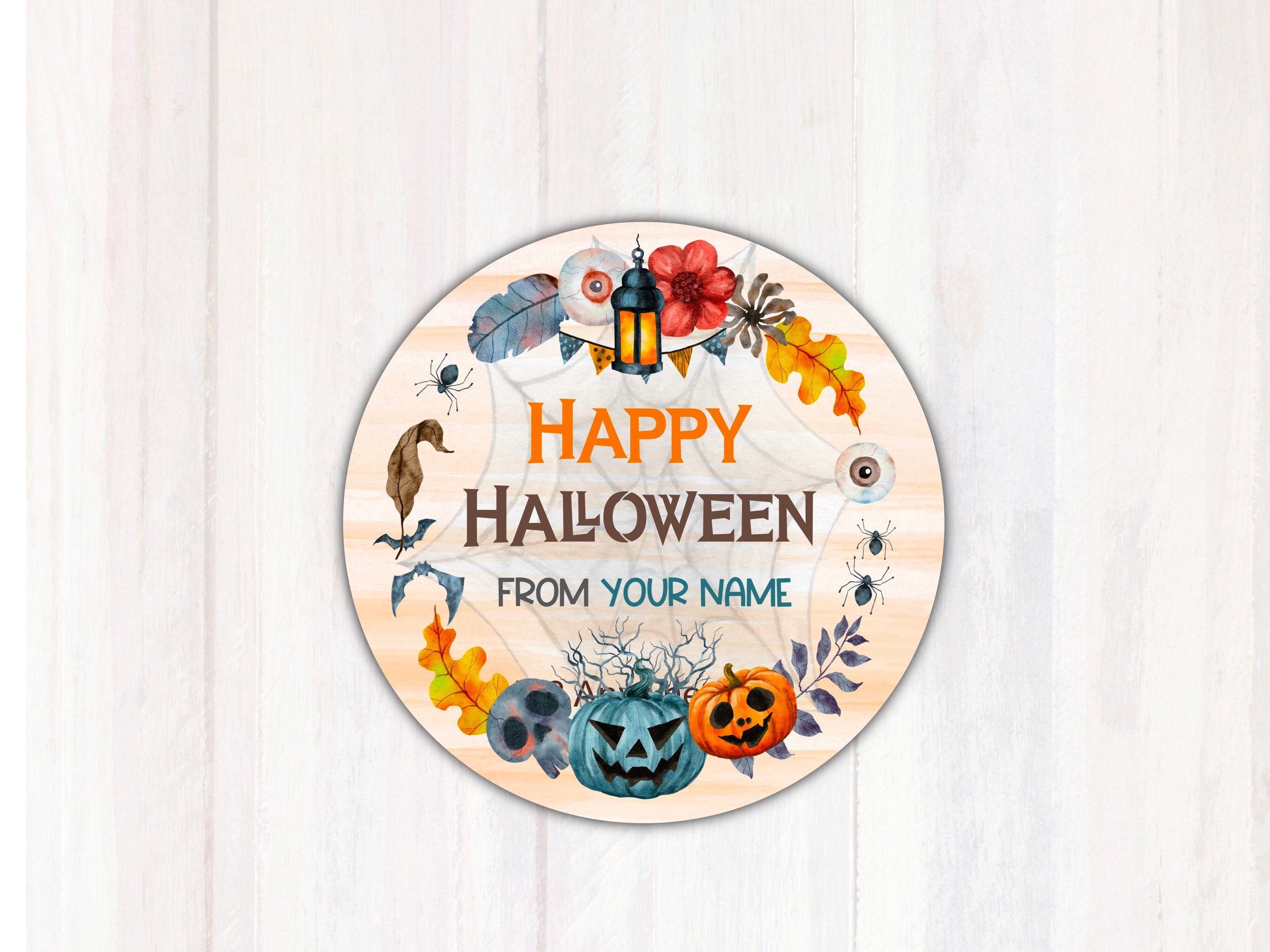 Halloween Treat Bag Labels - Halloween Goodie Bag Labels -Halloween Treat Bag Stickers - 1.67” Round Stickers - Halloween Candy Jar Labels