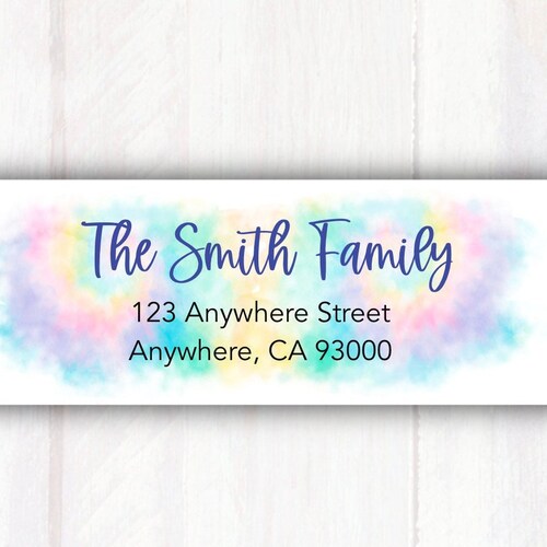 Watercolor Return Address Labels Personalized Watercolor Etsy
