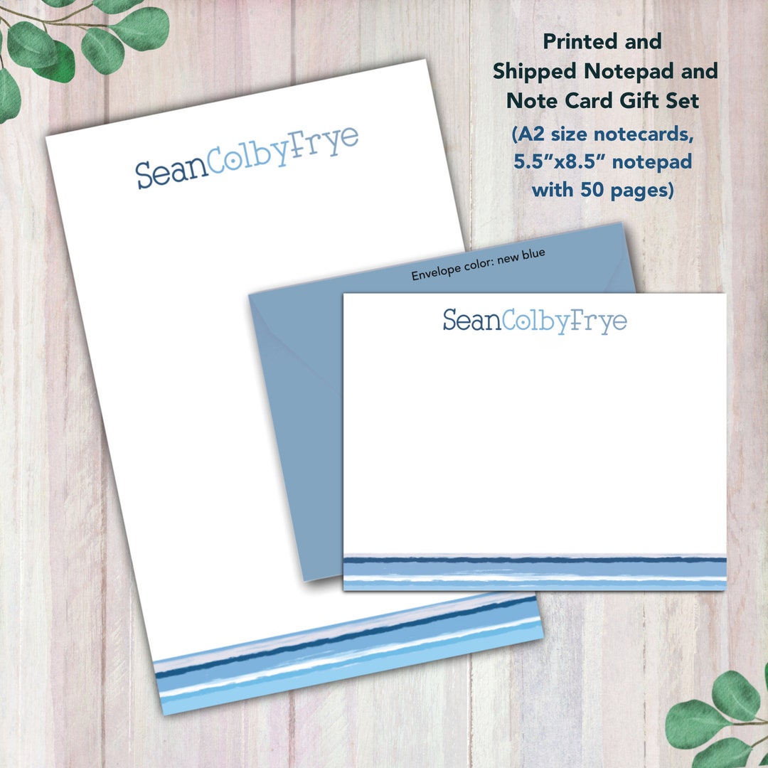 Custom Personalized Notepad and Note Card Set - 50-page Notepad, 10 ...