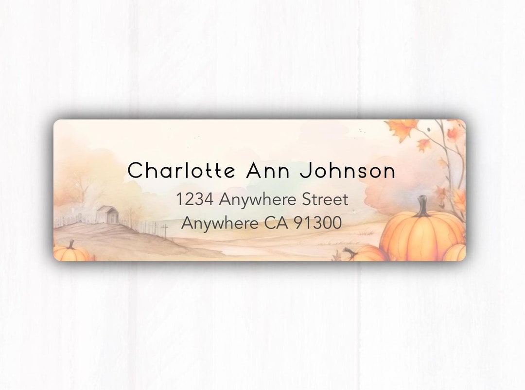 Fall Return Address Labels - Personalized Fall Pumpkin Address Labels ...