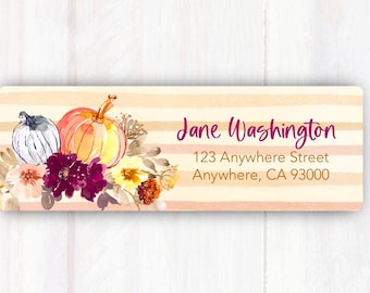 ac 974 Personalized Address labels Fall Autumn Pumpkin Buy 3 get 1 free