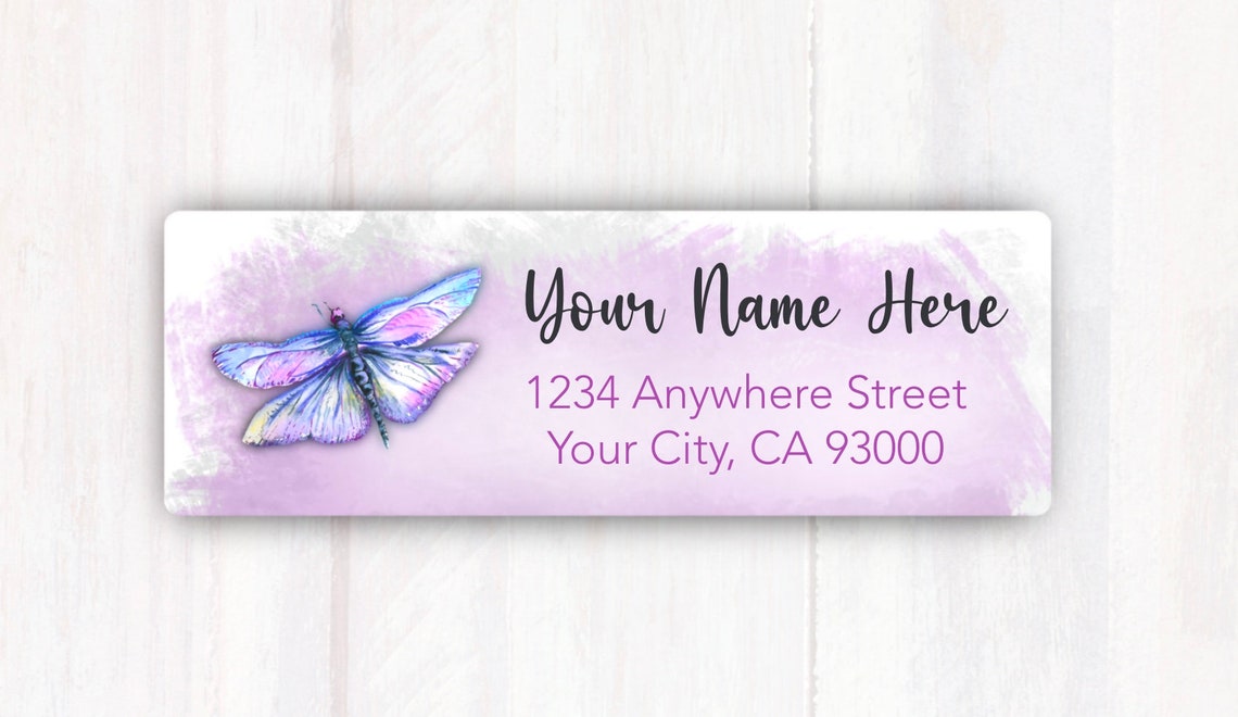 Dragonfly Address Labels Personalized Dragonfly Return Etsy