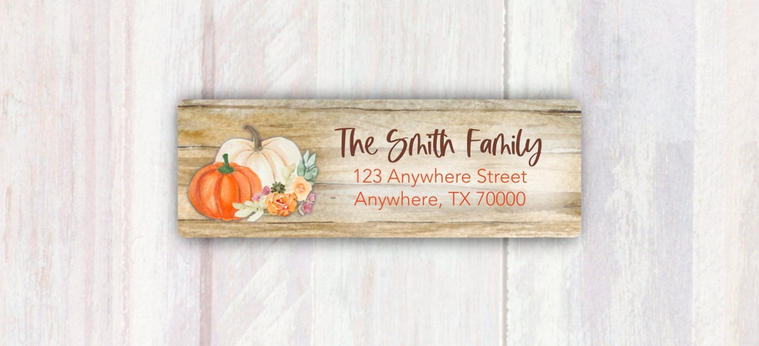 Fall Pumpkins Personalized Return Address Labels - Personalized Autumn ...