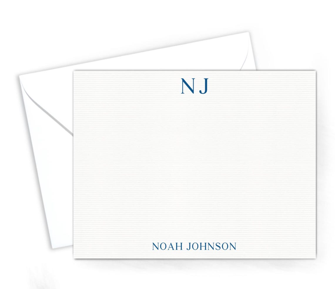 Monogram Note Cards for Men - Personalized Men’s Stationary With ...