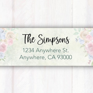 Address Labels Personalized Floral - Personalized Address Labels - Floral Return Address Labels -  Floral Weatherproof Labels