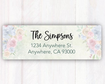 Address Labels Personalized Floral - Personalized Address Labels - Floral Return Address Labels -  Floral Weatherproof Labels