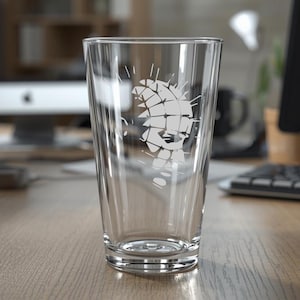 Hellraiser Pinhead Personalised Horror Giftware – Custom Engraved Glassware, Clear or Frosted, Handmade Barware Gift UK