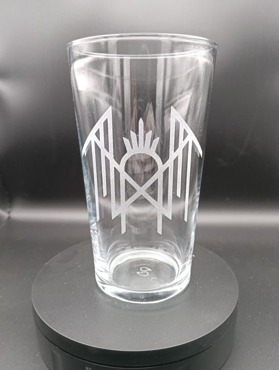 Personalized Sleep Token Glassware: Etched Pint, Wine, Whisky + Coaster