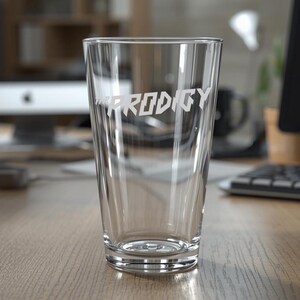The Prodigy Etched Pint Glass: Custom Music Giftware