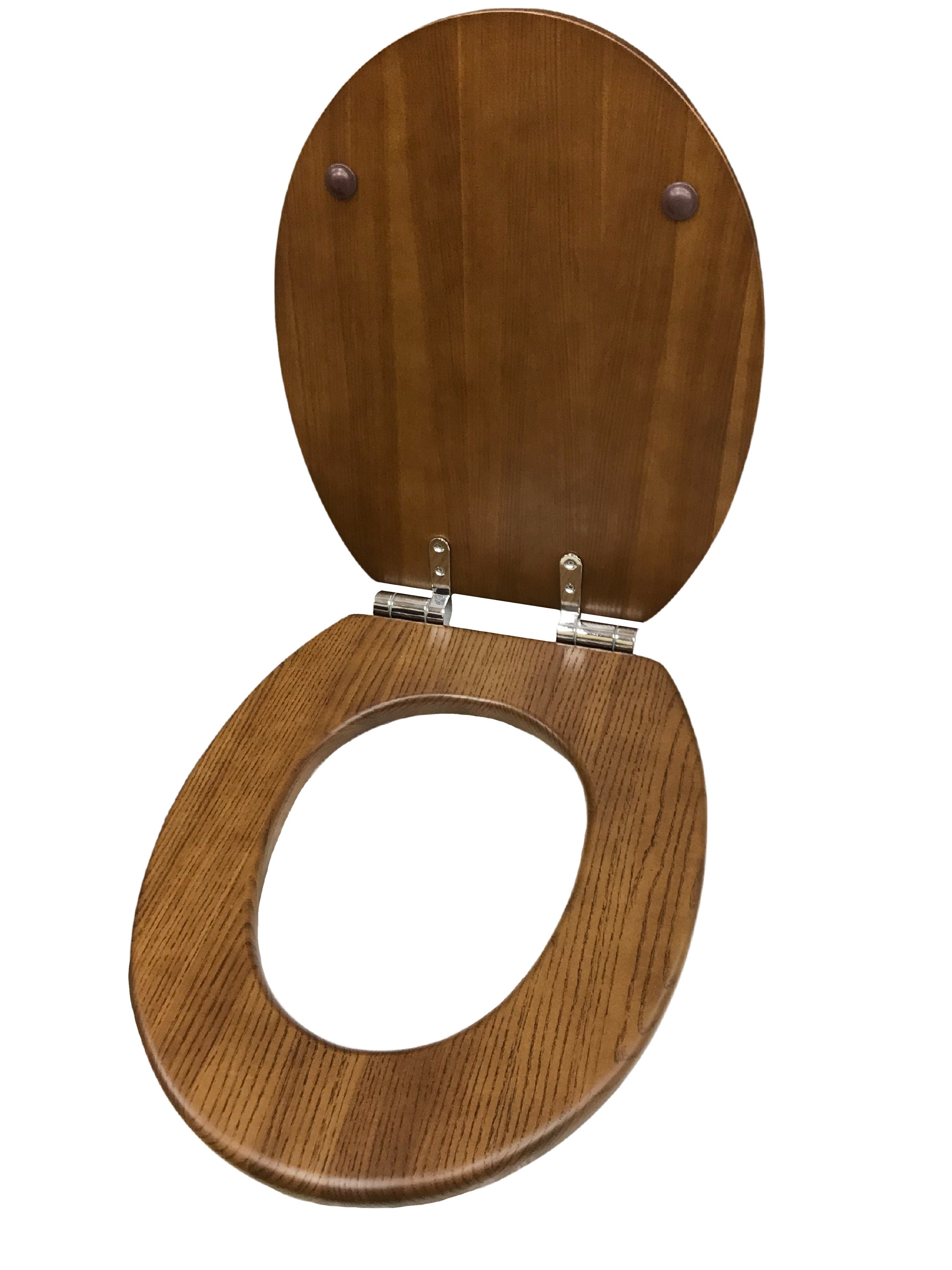 Wooden Toilet Seat With Microlift / Natural Wood ash, Steel Hinges