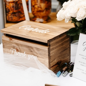 Boîte pour cartes de mariage avec fente et fond amovible - Boîte aux lettres de mariage - Porte-cartes pour boîte enveloppe de mariage - Boîte cadeau pour cartes