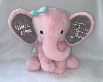 Personalized Plush Elephant: Baby Shower Newborn Gift