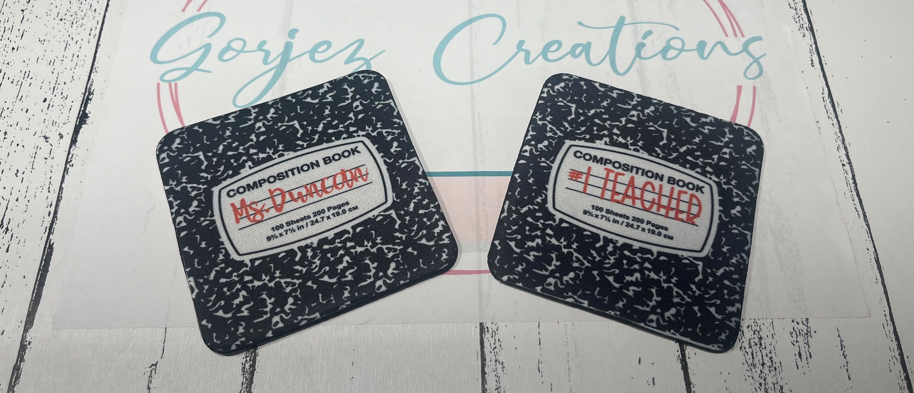 Teacher Composition Notebook Coaster - Etsy