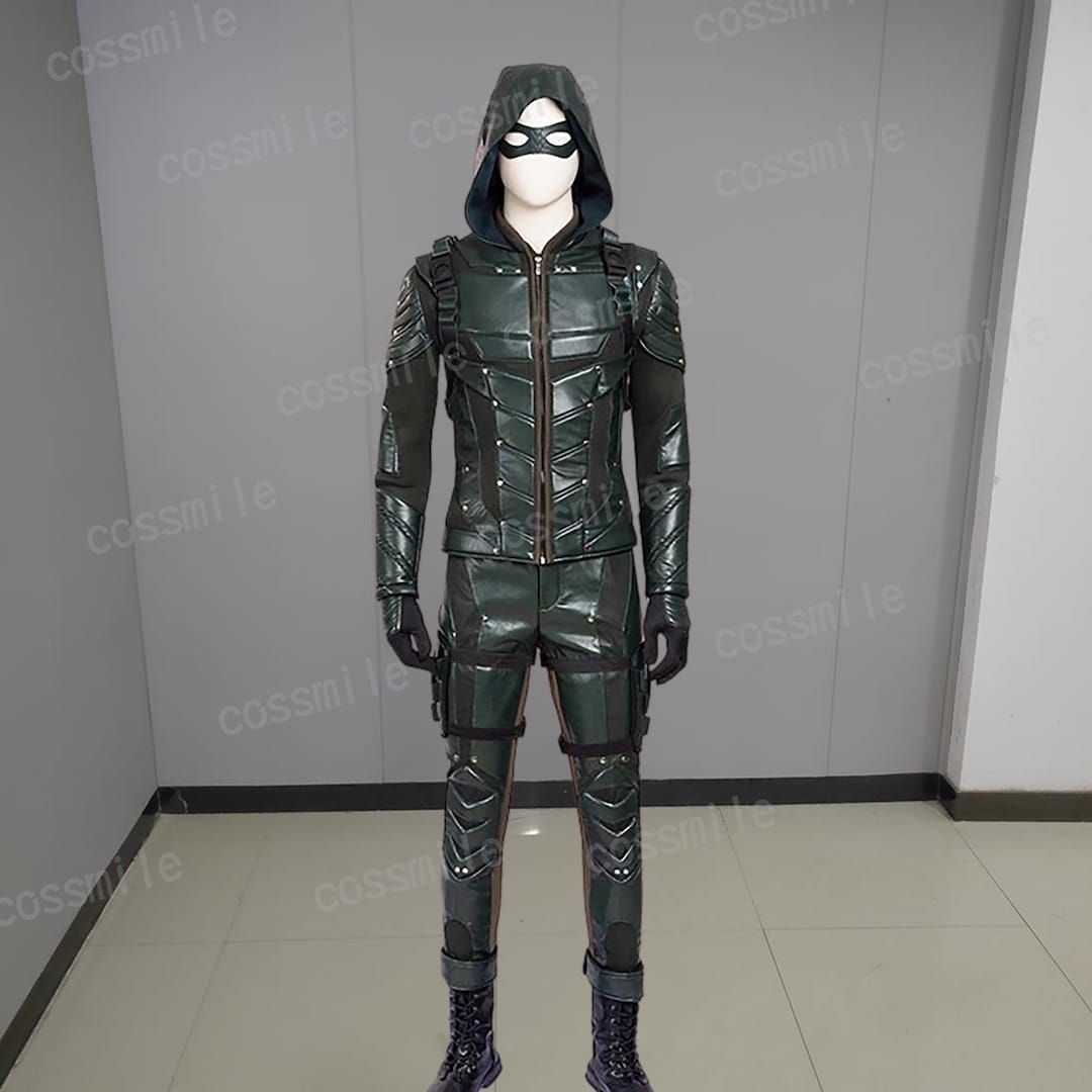 Vernietigen afbreken weduwnaar Green Arrow Cosplay Costume Season 5 Oliver Queen Pu Leather - Etsy