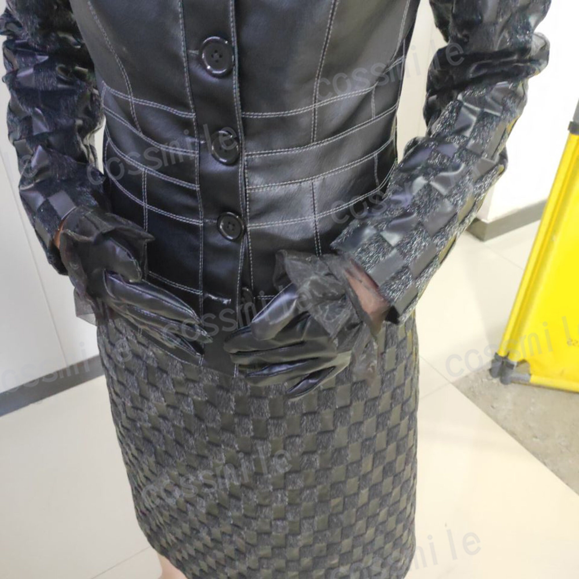 Cruella Cosplay Costume Full Set Black 