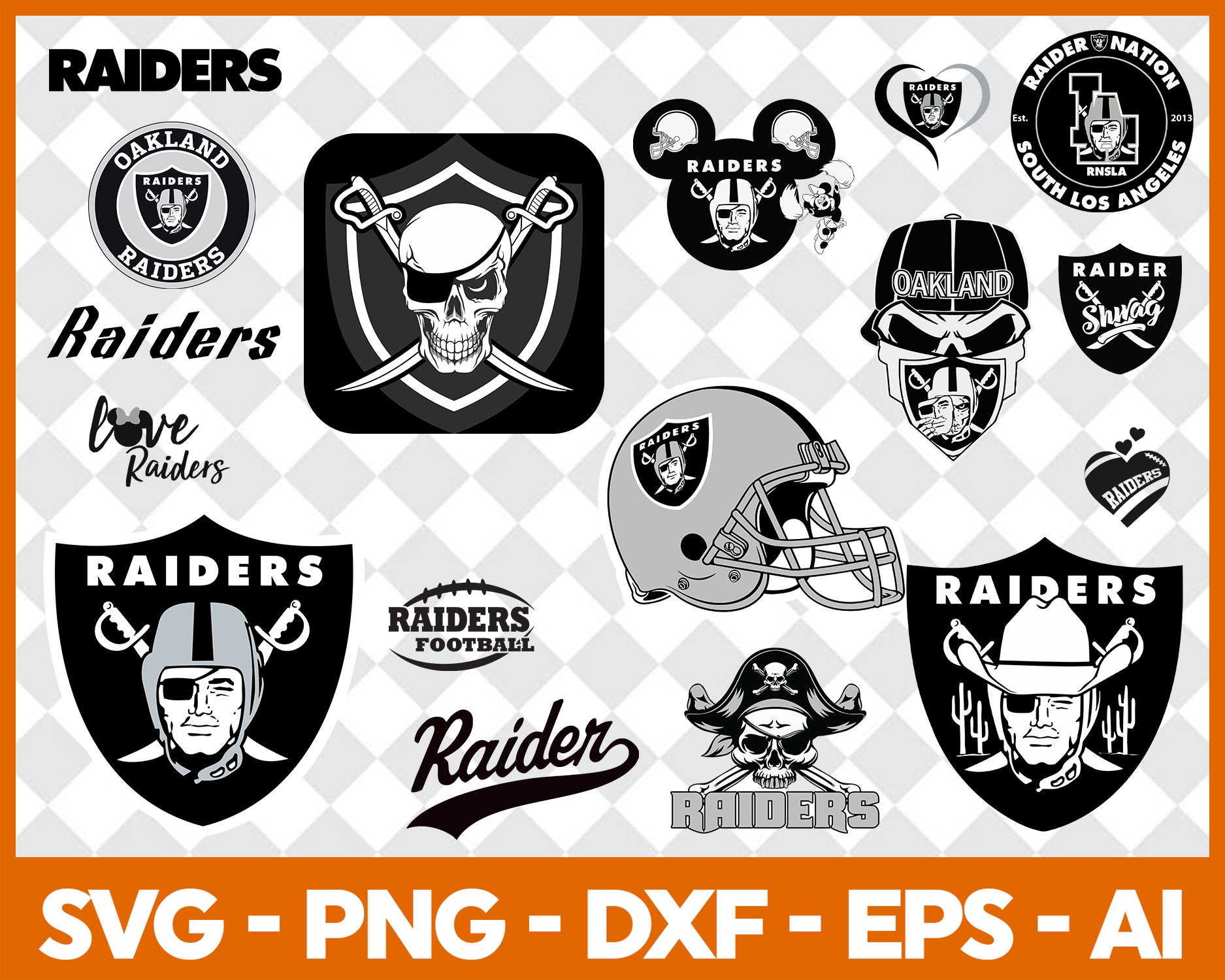 Oakland Raiders NFL Svg Dxf Eps Pdf Png Cricut Archivo de | Etsy