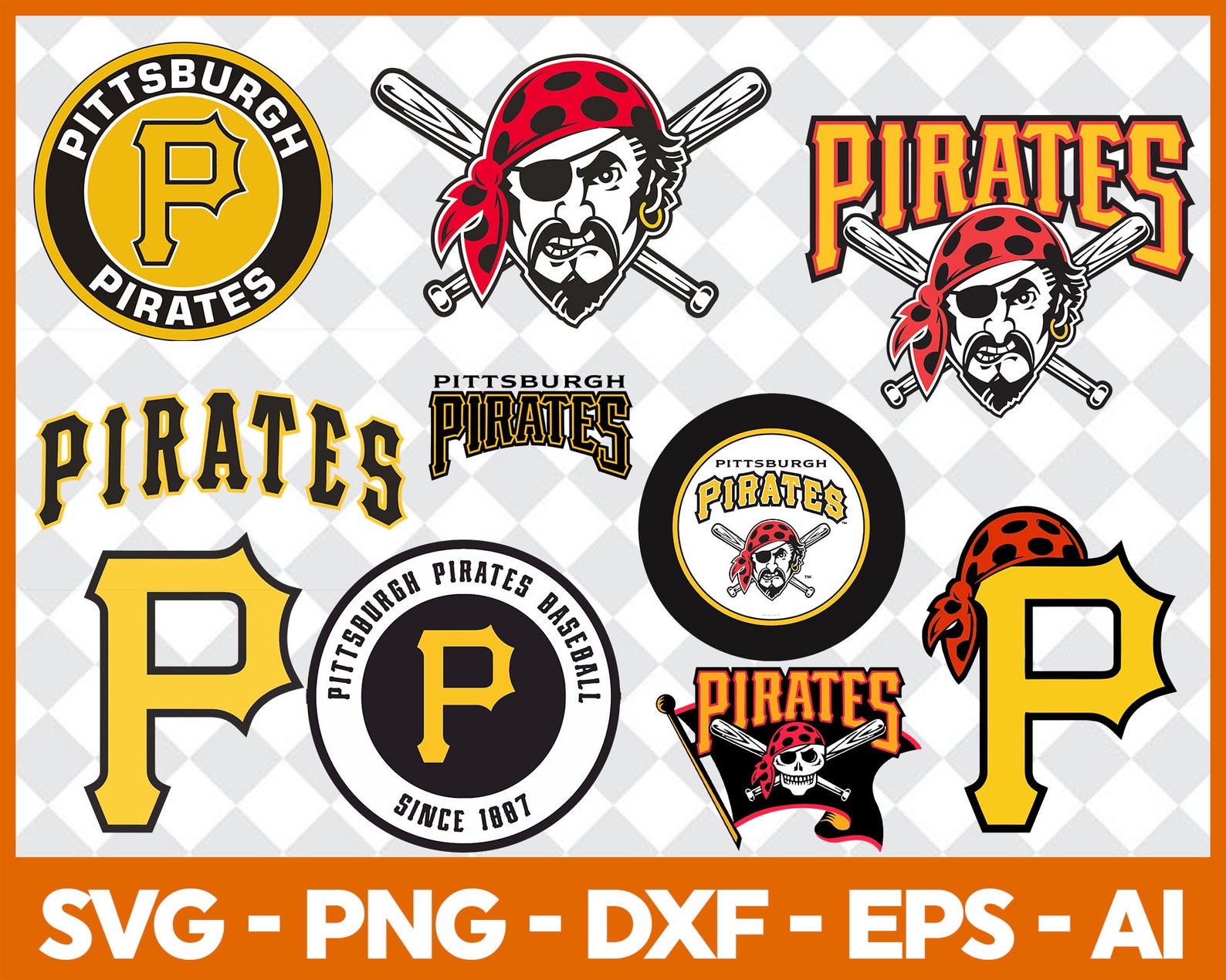 Pittsburgh Pirates MLB Svg Dxf Eps Pdf Png Cricut Cutting Etsy
