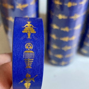 Triadisches Ballett Bauhaus Washi Tape / Masking Tape gold blau, 10m