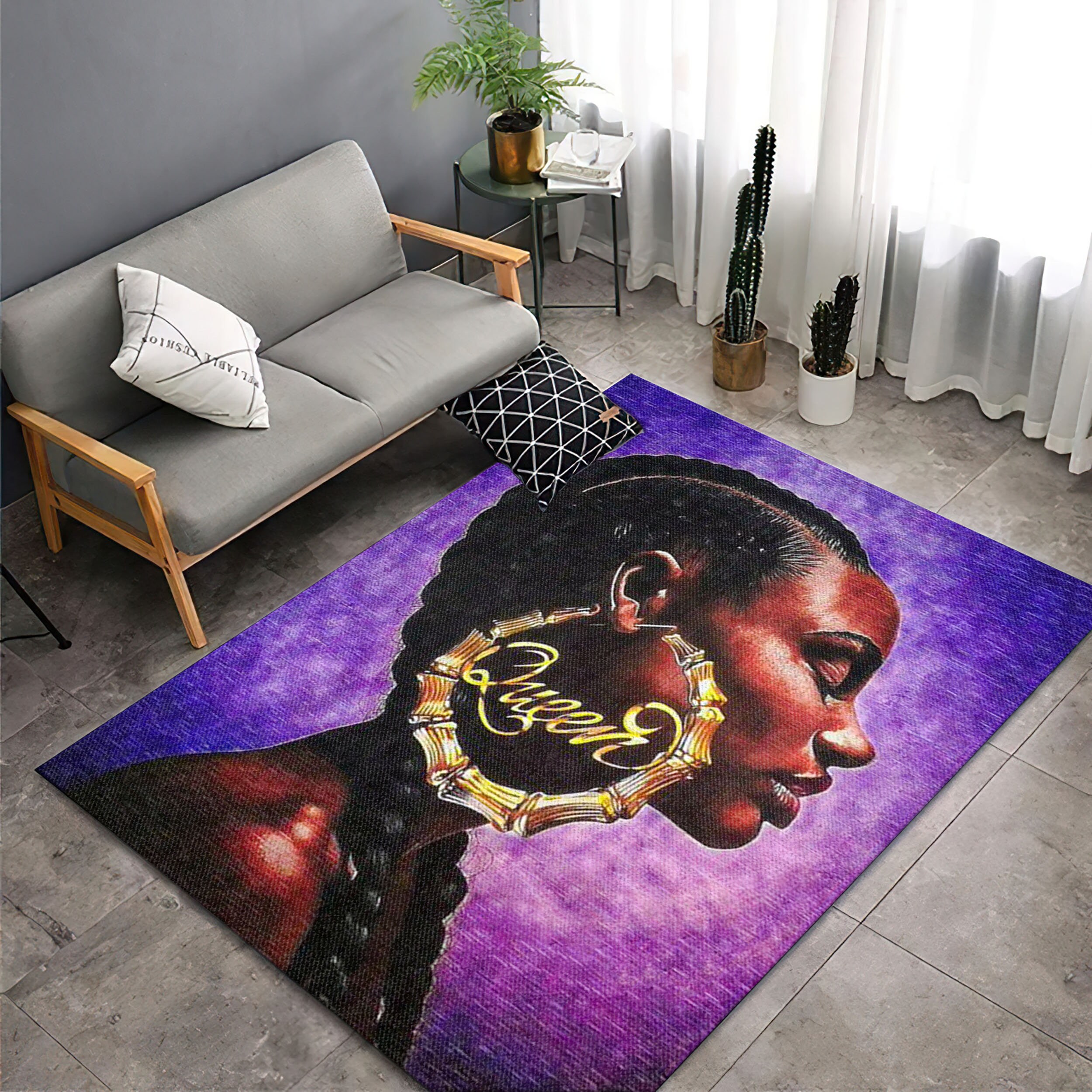 NEW Black Queen Rug African Girl Modern Carpet Floor Rugs | Etsy