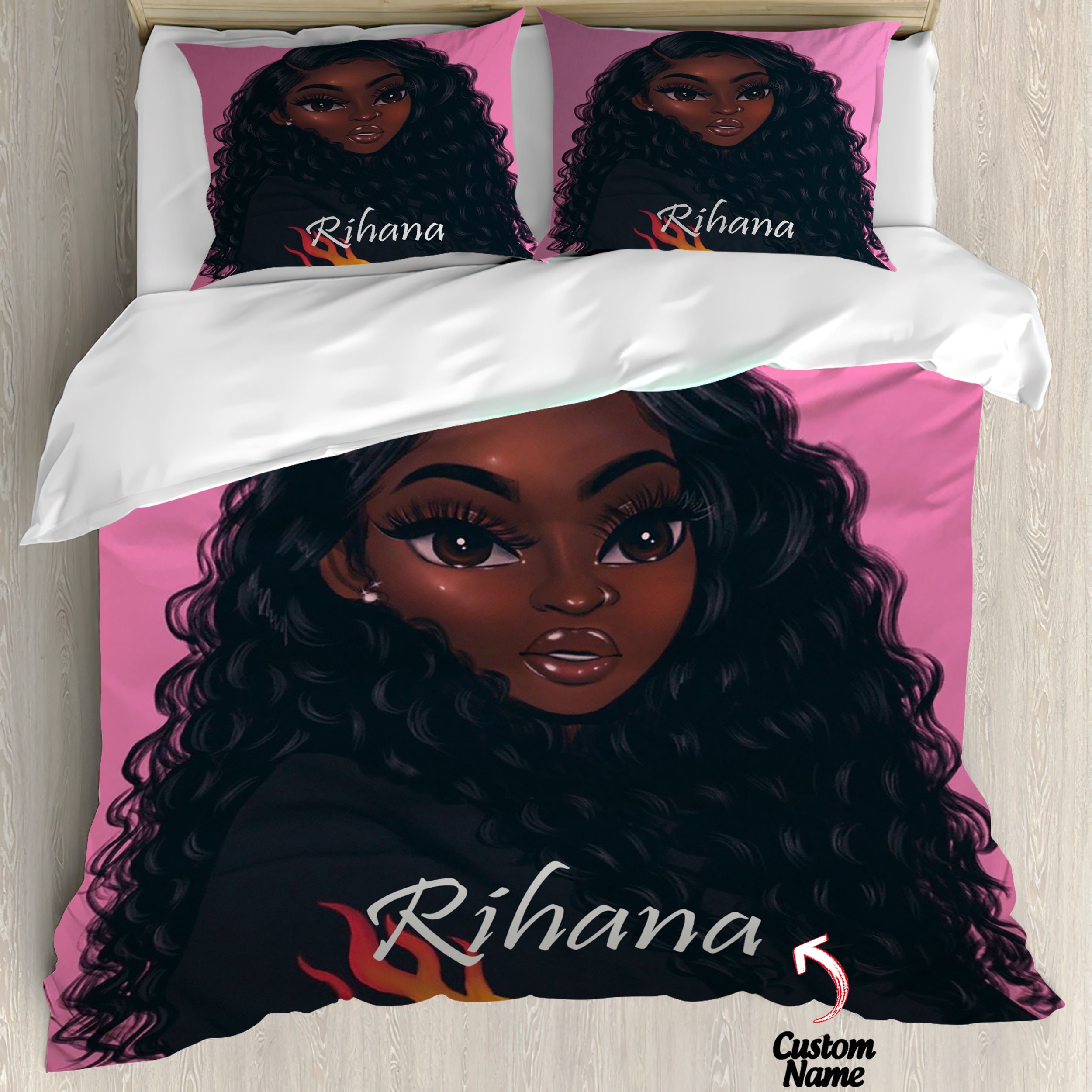 Black girl wearing Bedding set Black Girl Magic Bedding | Etsy