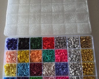 4000pc Polymer Clay Bead Kit for Bracelet Making | 6mm Heishi Beads with Alphabet Letters, Charms & Clasps | DIY Jewelry Starter Set