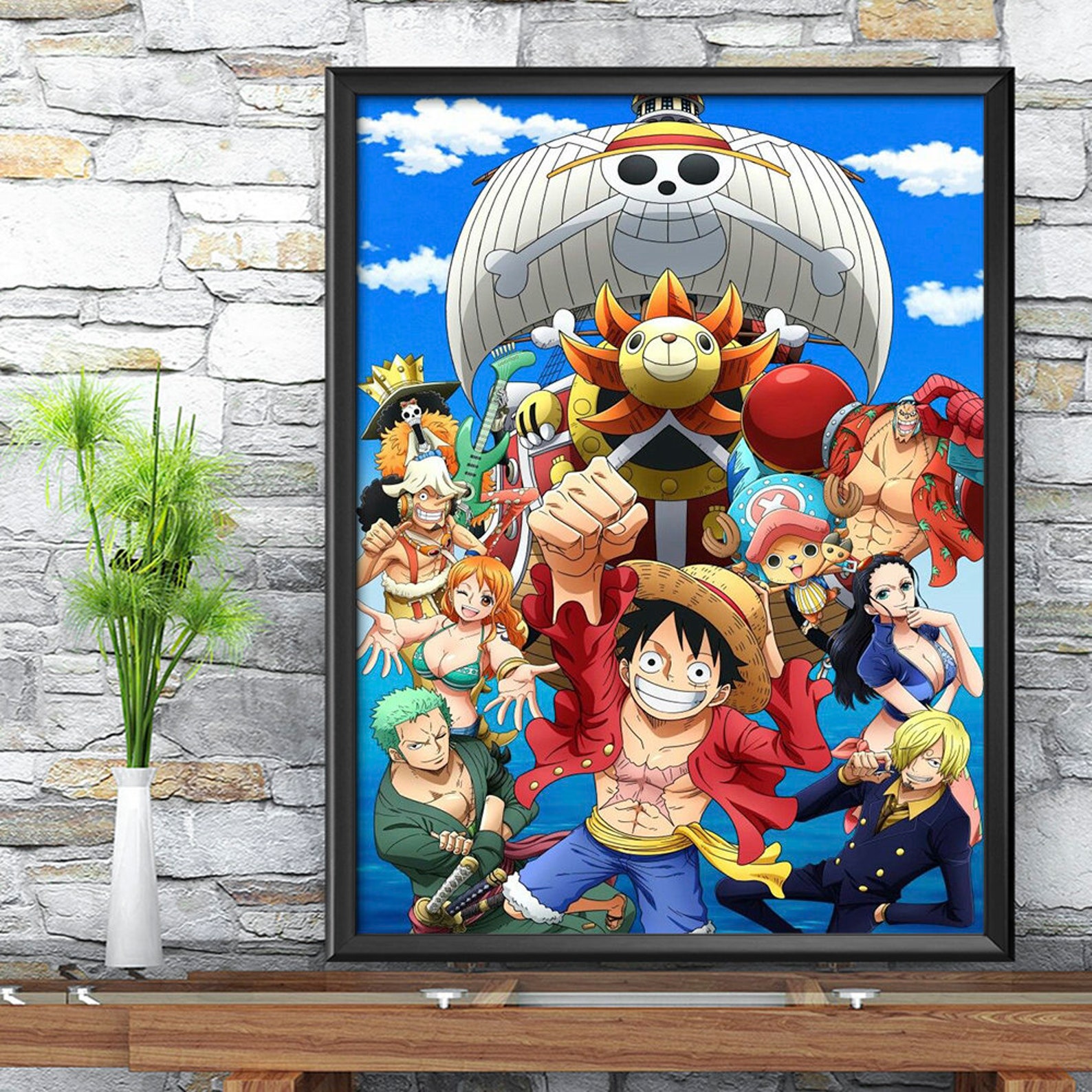 One Piece Poster Anime Poster Wall Art Minimalist Decor Wall Etsy