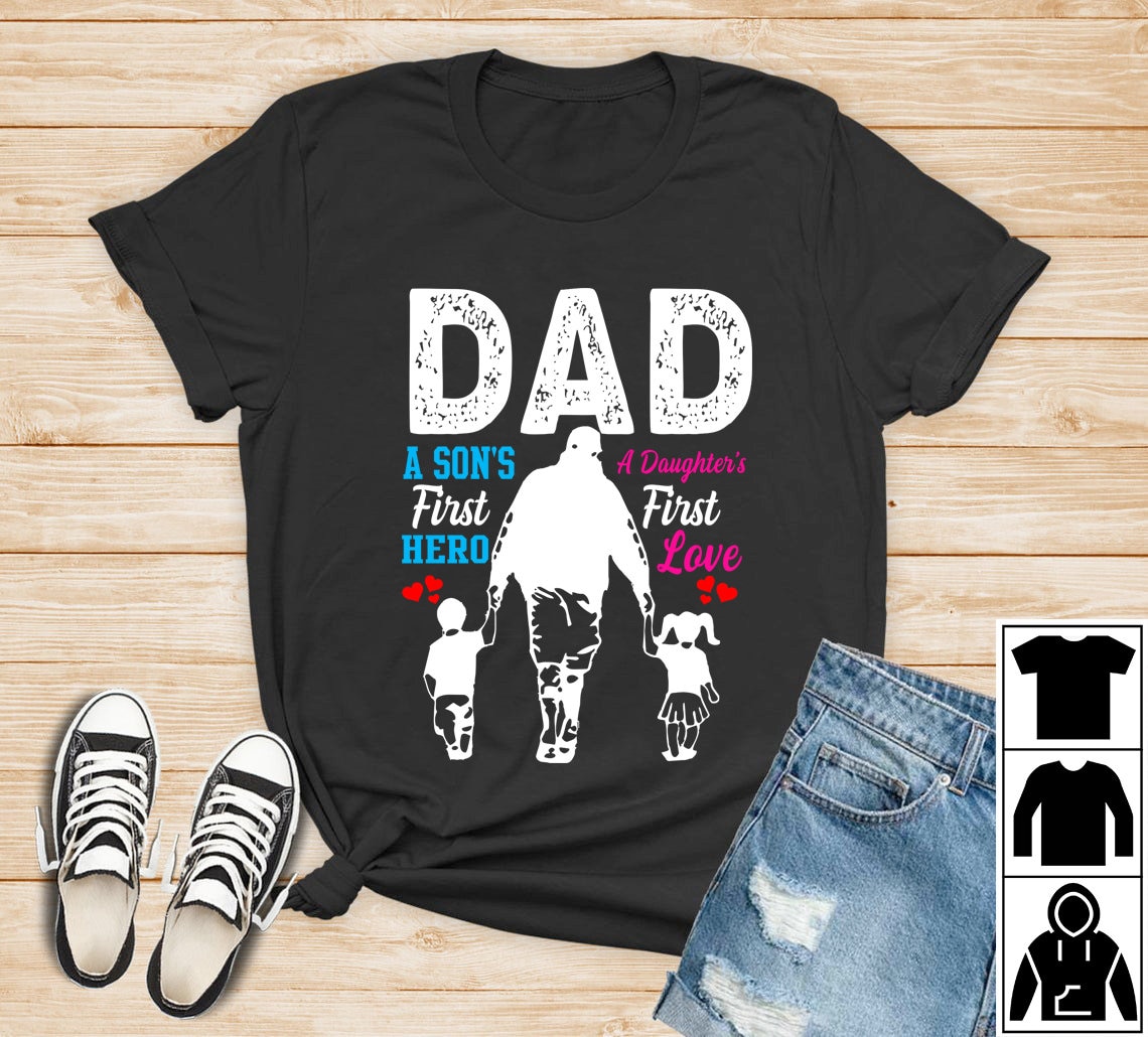 Proud Dad Of Twins Best Fathers Day Son And Daughter T-Shirt | Etsy