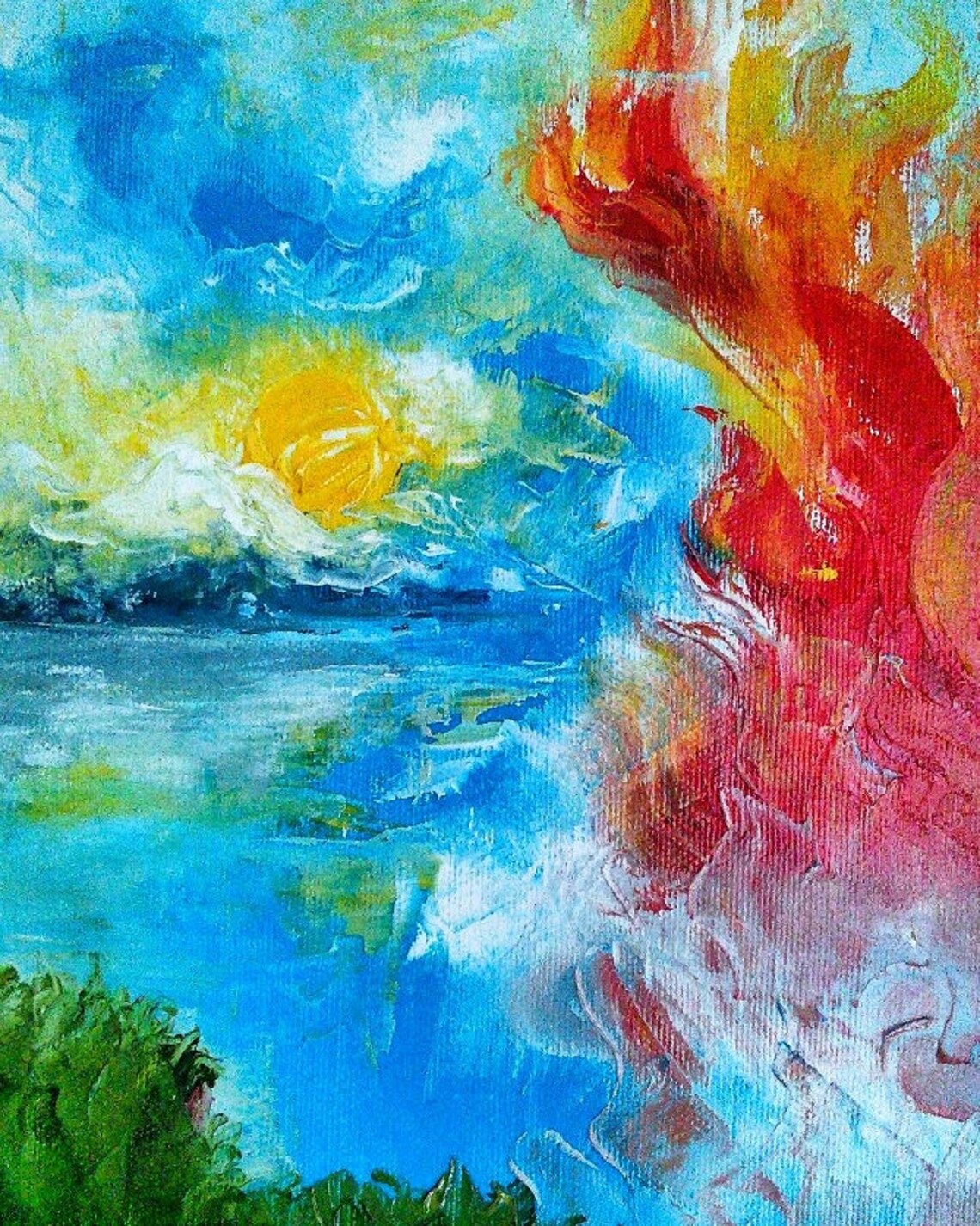Fire and Water,abstract Painting, Original Oil, Original Artwork, Small ...