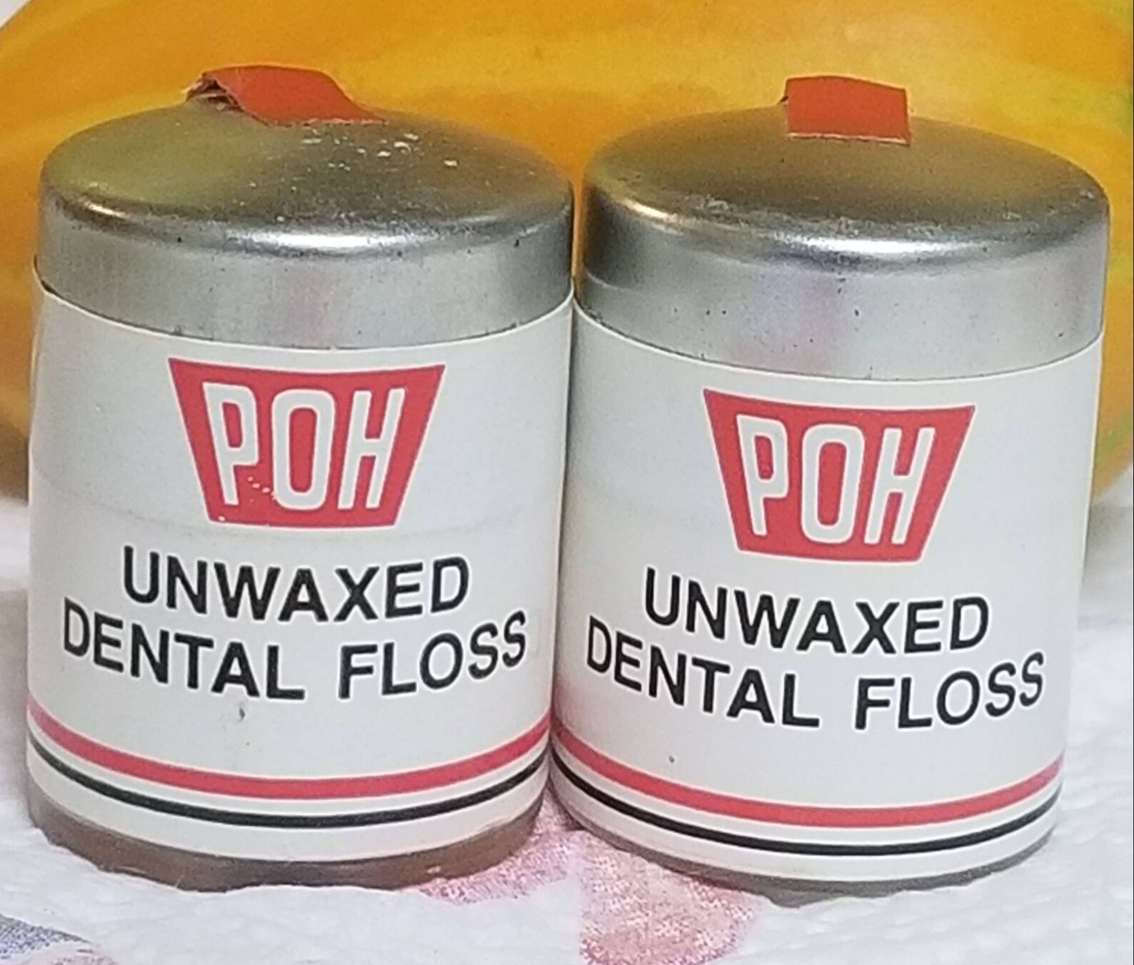 Vintage POH Inc. Unwaxed Dental Floss 2 containers Etsy