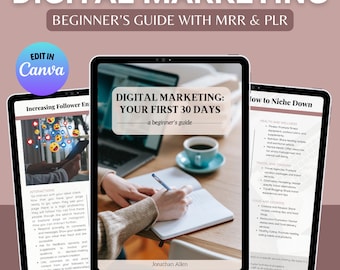 Affiliate Marketing Beginner's Guide: Editable Canva eBook (MRR & PLR)