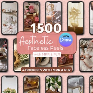 Aesthetic Faceless Reels Collection With MRR & PLR, Instagram Reels With Master Resell Rights and Private Label Rights, Digital Marketing