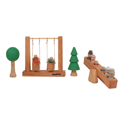 Playground Swing Set Wooden Toys Peg Dolls Waldorf Eco Etsy