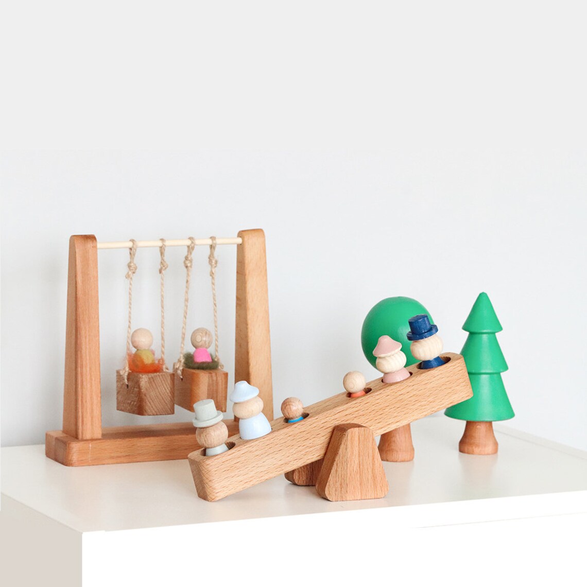 Linka Playground swing set wooden toys peg dolls waldorf Etsy