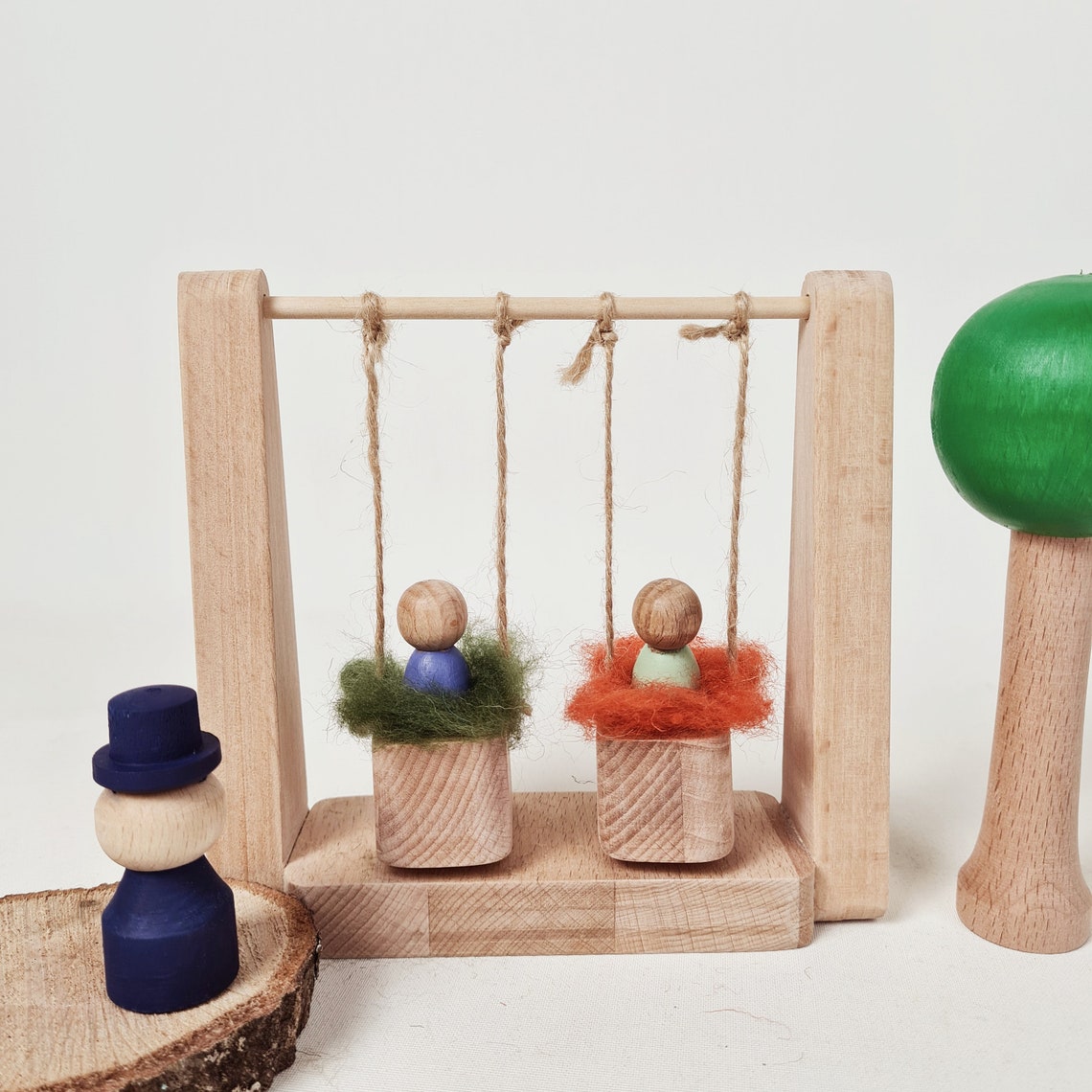 Linka Playground swing set wooden toys peg dolls waldorf Etsy